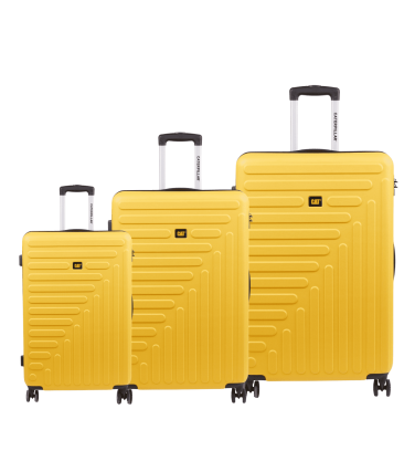 Σετ Βαλιτσών 3 Τεμαχίων Caterpillar Rockford 84683-42 Set3 Κίτρινο – Καμπίνα + Μεσαία + Μεγάλη, με TSA & 4 Διπλούς Τροχούς