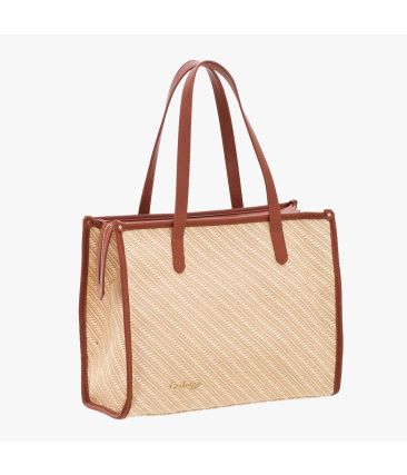 Γυναικεία Τσάντα Ώμου Bartuggi 600-1147-4 Μπεζ | Shopping Bag από Ψάθα & PU με 3 Τσέπες | Η Απόλυτη Καλοκαιρινή Τσάντα