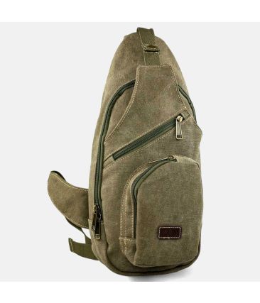 Τσαντάκι Χιαστί / Στήθους RCM 950728 Χακί Crossbody Casual, από Ύφασμα Καμβά με Πολλαπλές Θήκες