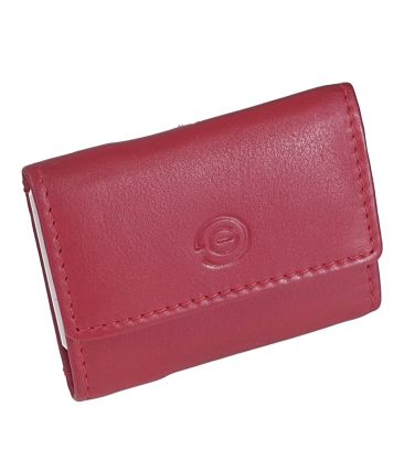 Μικρό Δερμάτινο Πορτοφόλι GINIS CG-406 Κόκκινο – RFID Προστασία – Με Θήκη για Χαρτονομίσματα & Κέρματα