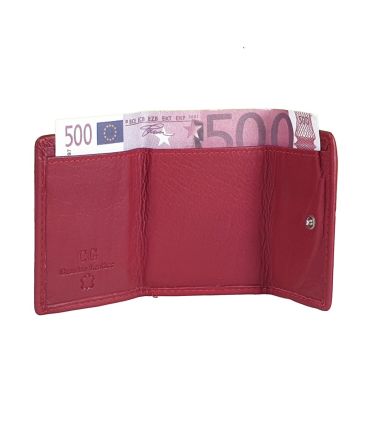 Μικρό Δερμάτινο Πορτοφόλι GINIS CG-406 Κόκκινο – RFID Προστασία – Με Θήκη για Χαρτονομίσματα & Κέρματα