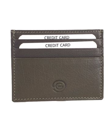 Δερμάτινη Καρτοθήκη Τσέπης Ginis CG-325 Λαδί | Slim με RFID Προστασία & 5 Θέσεις Καρτών