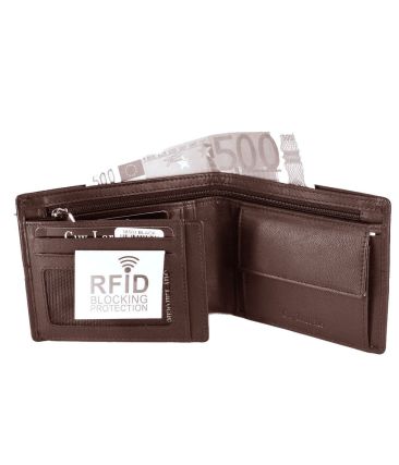 Δερμάτινο Ανδρικό Πορτοφόλι Guy Laroche 38503 Light Brown | Slim 1.5cm, RFID Προστασία & 3 Θέσεις Χαρτονομισμάτων