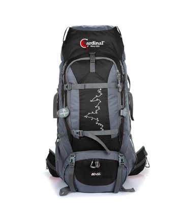 Ορειβατικό Σακίδιο Πλάτης Cardinal 630 Μαύρο 80+5L – Για Πεζοπορία & Πολυήμερα Ταξίδια – Ανθεκτικό & Εργονομικό