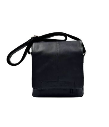 Ανδρικό Δερμάτινο Τσαντάκι Ώμου Chesterfield Remy C48.055000 Μαύρο – Premium, Κομψό με Καπάκι & Φερμουάρ