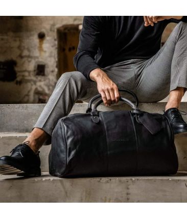 Δερμάτινο Σακβουαγιάζ Chesterfield William C20.000400 Μαύρο 53cm – 43L Premium Wax Pull-Up Δέρμα