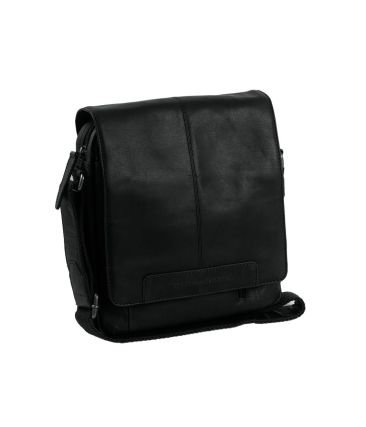 Ανδρικό Δερμάτινο Τσαντάκι Ώμου Chesterfield Remy C48.055000 Μαύρο – Premium, Κομψό με Καπάκι & Φερμουάρ