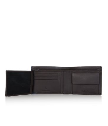 Δερμάτινο Ανδρικό Πορτοφόλι Guy Laroche 38107 Dark Brown | RFID Προστασία, Κρυφό Φερμουάρ & 3 Θέσεις Μετρητών