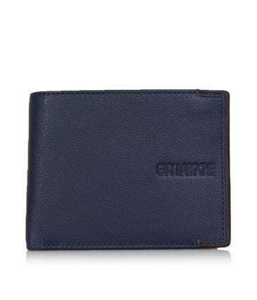 Δερμάτινο Ανδρικό Πορτοφόλι Guy Laroche 38107 Μπλε | RFID Προστασία, Κρυφό Φερμουάρ & 3 Θέσεις Μετρητών