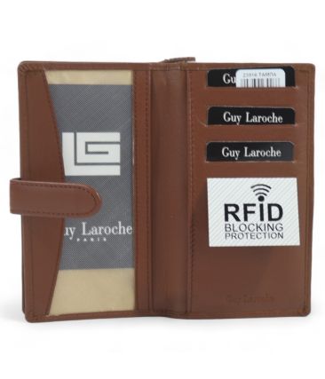 Δερμάτινο Γυναικείο Πορτοφόλι Guy Laroche 23916 Καφέ με RFID Προστασία – Premium Ποιότητα – Πολυτέλεια & Ασφάλεια