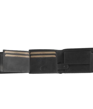Δερμάτινο Ανδρικό Πορτοφόλι Μικρό Chesterfield Marvin C08.040600 Μαύρο με RFID Προστασία – Premium Wax Pull Up Δέρμα