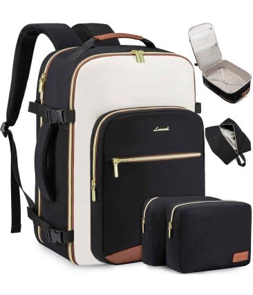 Γυναικείο Σακίδιο Καμπίνας 40L Lovevook MB2141 Black/White | Ελαφρύ με 3 Organizer Οργάνωσης | Χειραποσκευή για Low-Cost Πτήσεις