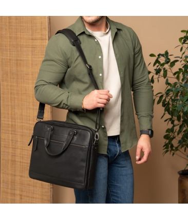 Δερμάτινη Επαγγελματική Τσάντα Chesterfield c40.110600 Μαύρο Imperia | Θήκες Οργάνωσης & Wax Pull Up Δέρμα