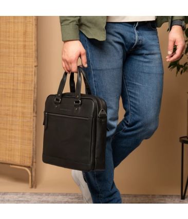 Δερμάτινη Επαγγελματική Τσάντα Chesterfield c40.110600 Μαύρο Imperia | Θήκες Οργάνωσης & Wax Pull Up Δέρμα