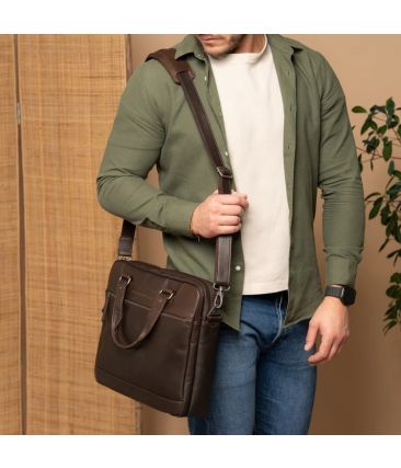 Δερμάτινη Επαγγελματική Τσάντα Chesterfield c40.110601 Καφέ Imperia | Θήκες Οργάνωσης & Wax Pull Up Δέρμα