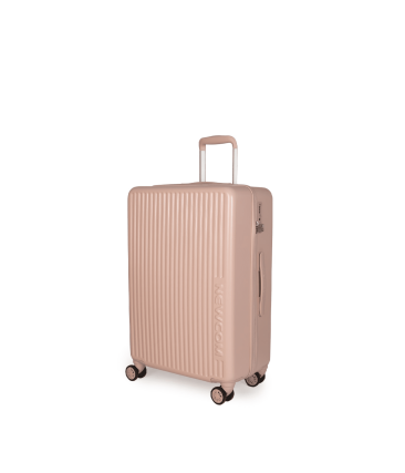 Σκληρή Βαλίτσα Καμπίνας 55x38x22 Newcom N1490-50 Ροζ/Σομόν | Premium Χειραποσκευή με Διπλές Ρόδες