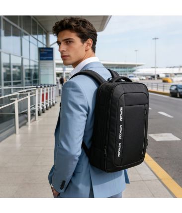 Business Backpack NewCom N1705445001 Μαύρο | Έξυπνη Οργάνωση & Εργονομική Πλάτη | Ιδανικό για Επαγγελματικά Ταξίδια