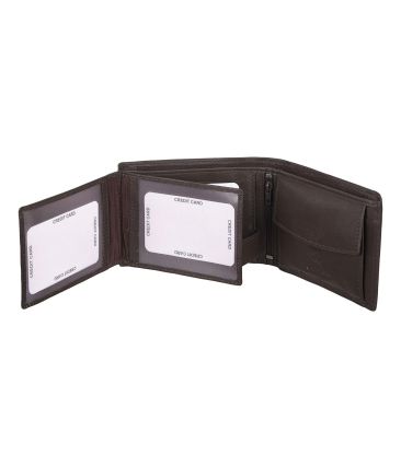 Δερμάτινο Ανδρικό Πορτοφόλι RCM N33 Καφέ – με RFID Προστασία & 9 Θέσεις Καρτών