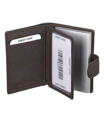 Δερμάτινη Μεταλλική Καρτοθήκη RCM N03 Καφέ  – με RFID Προστασία