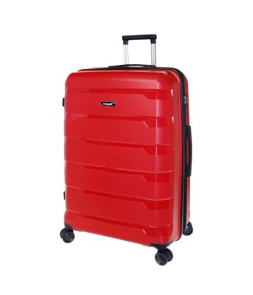 Βαλίτσα Μεγάλη 76x50x31 SEAGUL SG180-L Κόκκινο – Πολυπροπυλένιο – Ιδανική για έως 23kg+ Αεροδρομίου – Επέκταση & 4 Διπλά Ροδάκια