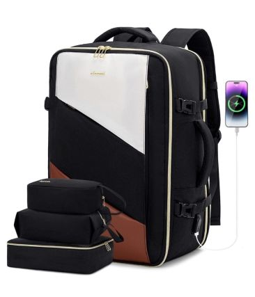 Σακίδιο Καμπίνας Lovevook UB2194 Black/Beige 40L|  Αδιάβροχη Χειραποσκευή | Θύρα USB & με 3 Organizer Οργάνωσης