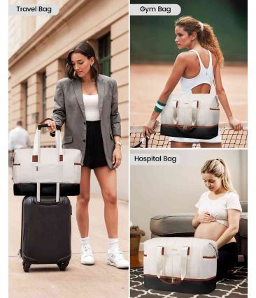 Σετ Σάκος Ταξιδιού & Γυμναστηρίου 35L Lovevook UB3171 Μπεζ/Μαύρο | Καμπίνας | Αδιάβροχο, Ελαφρύ με Θήκη Παπουτσιών