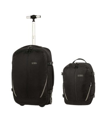 Σετ Cabin Trolley & Backpack Underseat  POLO 909005 Μαύρο – Χειραποσκευή 3 σε 1 για Όλες τις Αεροπορικές