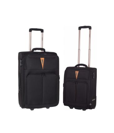 Premium Σετ 2 Υφασμάτινες Βαλίτσες Diplomat ZC6100-SET2 Μαύρο | Καμπίνας & Μεσαία | Θήκη για Κοστούμι | Ιδανικές για Aegean