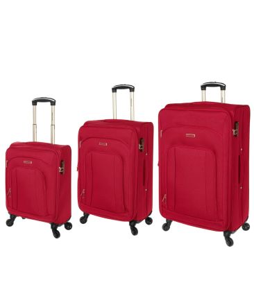 Σετ Βαλίτσες Τριάδα (S, M, L) Diplomat ZC444 SET3 Κόκκινο – Επεκτάσιμες | Υφασμάτινες – Ελαφριές & Ανθεκτικές