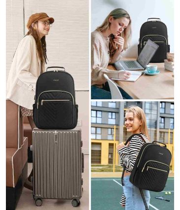 Γυναικείο Σακίδιο Casual Lovevook WB1533 Μαύρο 24L | Κομψό & Εργονομικό Backpack με Θύρα USB | Laptop & iPad