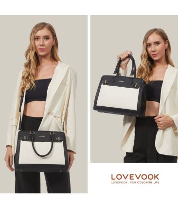 Γυναικεία Τσάντα Χιαστί & Χειρός Lovevook WB2166 Μαύρο/Μπεζ | Έξυπνη Οργάνωση 4-σε-1 | 4 Τρόποι Μεταφοράς