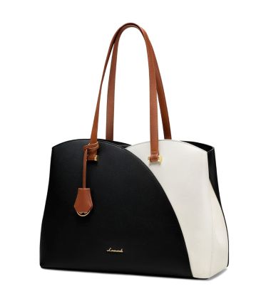 Γυναικεία Τσάντα Ώμου Tote Lovevook WB3290 Μαύρο/Μπεζ 20L | Καθημερινή Τσάντα για Πόλη & Γραφείο