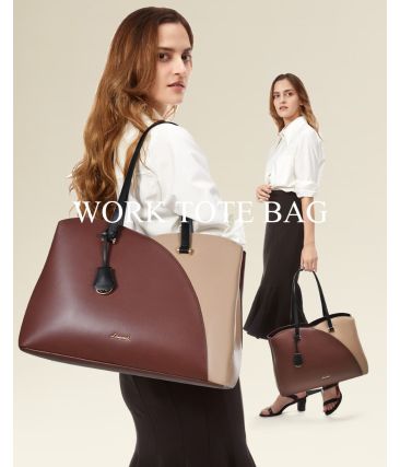 Γυναικεία Τσάντα Ώμου Tote Lovevook WB3290 Μπεζ/Καφέ 20L | Καθημερινή Τσάντα για Πόλη & Γραφείο