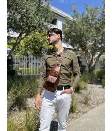 Ανδρικό Τσαντάκι Χιαστί Bull Captain XB 121 Καφέ | 4 Εξωτερικές Θήκες & Vintage Look