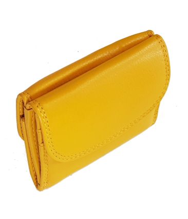 Δερμάτινο μικρό πορτοφόλι FOREST 1193 κίτρινο 