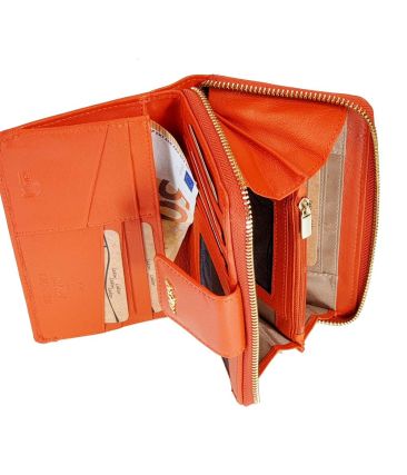 Δερμάτινο Γυναικείο Πορτοφόλι LAVOR 1-6020-σκούρο πορτοκαλί