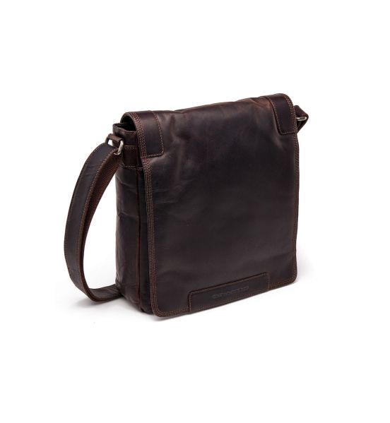 Μεγάλο Ανδρικό Δερμάτινο Τσαντάκι Chesterfield C48.182901 Καφέ | Wax Pull Up με 2 Κεντρικές Θέσεις & Μαγνητικό Καπάκι