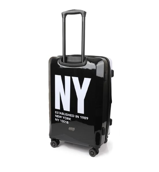 Επώνυμη Βαλίτσα Μεσαία DKNY D2221-DH418BD4 68cm Λευκό/Μαύρο | Πολυκαρμπονικό, για Έως 20 κιλά Αεροδρομίου