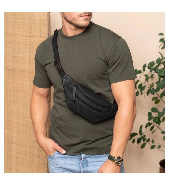 Δερμάτινο Ανδρικό Τσαντάκι Μέσης Brana Chesterfield C23.102600 Μαύρο – Premium, Στυλ & Ποιότητα