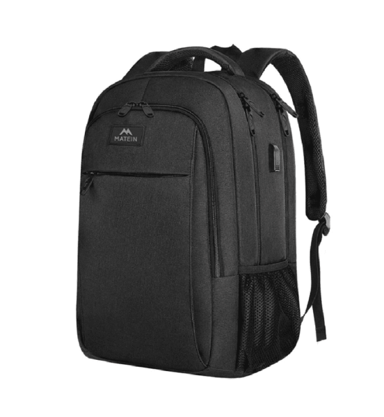 Σακίδιο Πλάτης MATEIN 1007 33L Μαύρο με Θήκη Laptop 17,3”, Αδιάβροχο Σακίδιο με USB & Αντικλεπτική Θήκη