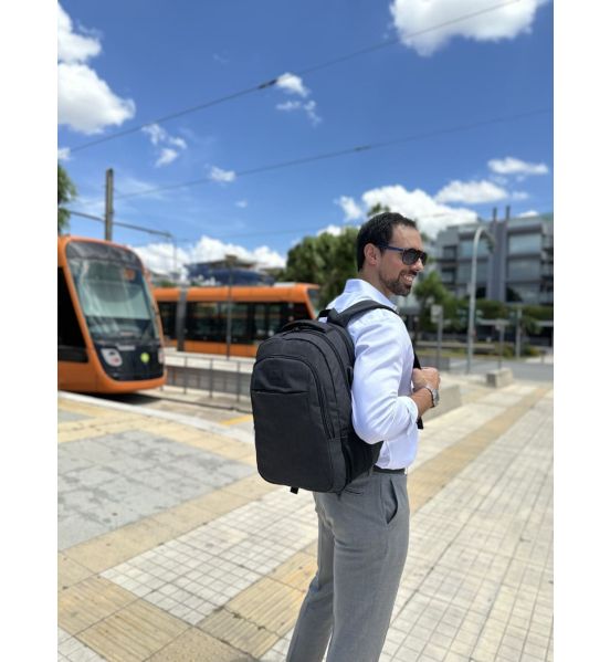 Σακίδιο Πλάτης ΜΑΤΕΙΝ 1007 28L Μαύρο με Θήκη Laptop 15,6”, Αδιάβροχο Σακίδιο με USB & Αντικλεπτική Τσέπη