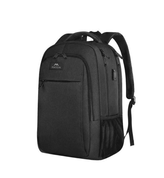 Σακίδιο Πλάτης ΜΑΤΕΙΝ 1007 28L Μαύρο με Θήκη Laptop 15,6”, Αδιάβροχο Σακίδιο με USB & Αντικλεπτική Τσέπη