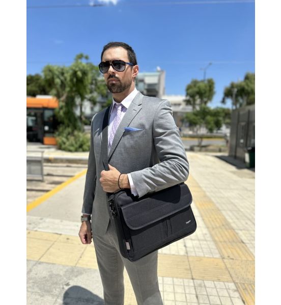 Επαγγελματικός Business Χαρτοφύλακας Taygeer 1073-15,6 Μαύρο | Θήκη Laptop 15,6”, Αδιάβροχος 21L & με Ιμάντα Αποσκευών