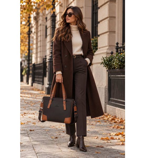 Κομψή Γυναικεία Επαγγελματική Τσάντα Laptop Beverly Hills Polo Club BH-4731 Καφέ