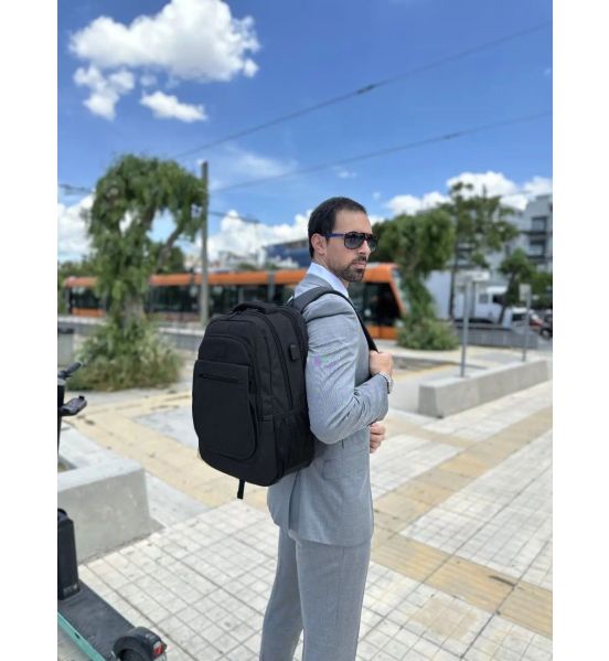 Σακίδιο Πλάτης Επεκτάσιμο Matein 1364 Μαύρο 36,8L για Laptop 15,6” Αδιάβροχο, με Θύρα USB & Αντικλεπτικό