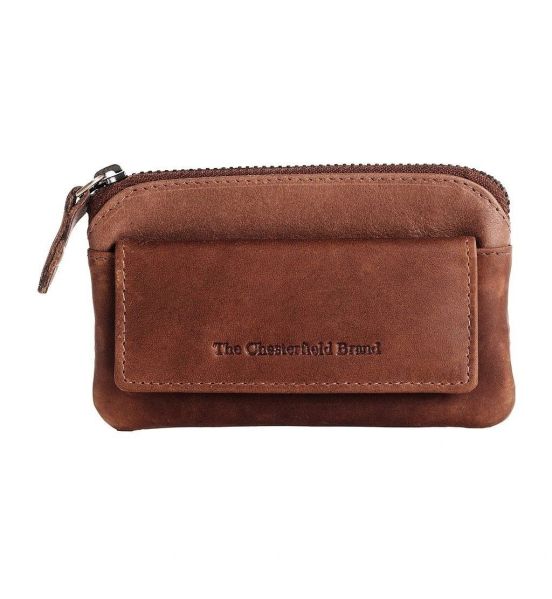 Δερμάτινη Κλειδοθήκη Chesterfield C08.018631 Κονιάκ με Διπλό Κρίκο & Εξωτερική Θήκη – Key Holder