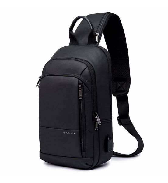 Τσαντάκι Ώμου Χιαστί Bange 1911 Μαύρο – Αδιάβροχο Crossbody με Αντικλεπτική Θήκη & USB Θύρα