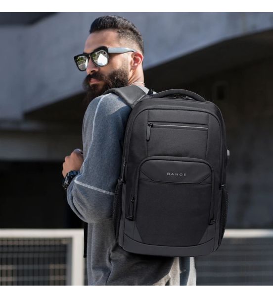 Σακίδιο Πλάτης Laptop Bange 1921 Μαύρο 24L – USB & Αντικλεπτικό – Καθημερινή & Επαγγελματική Χρήση