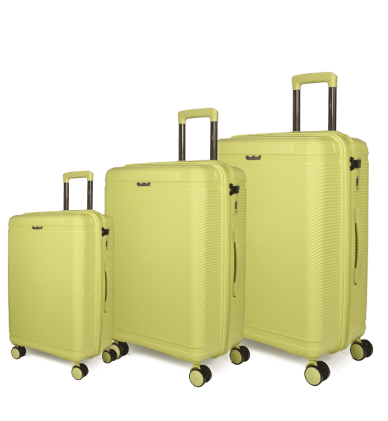 Σετ 3 Βαλίτσες Cardinal 2019 Lemon Yellow | Καμπίνας, Μεσαία, Μεγάλη | Premium Σετ 100% Πολυπροπυλένιο με 4 Ρόδες
