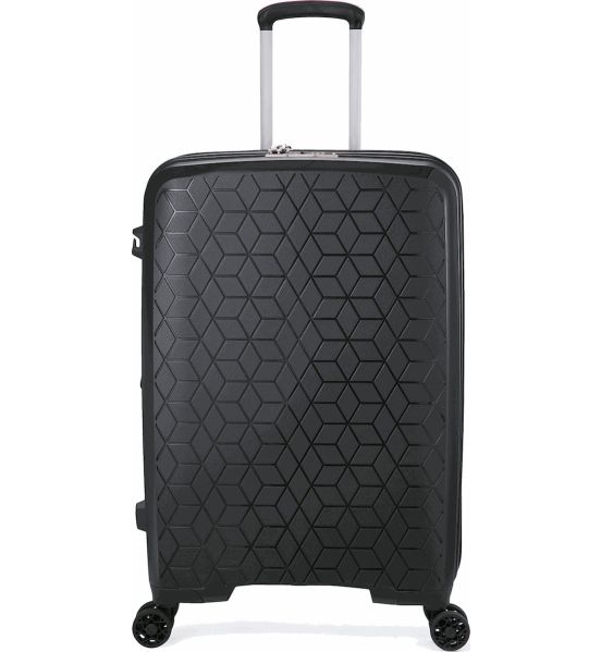 Βαλίτσα Μεσαία 68x45x28 Verage Diamond 18106 Μαύρο 89L | Premium Πολυπροπυλένιο, Έως 20kg & Άθραυστη
